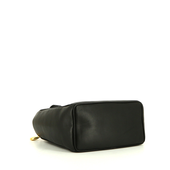 Sac à main Dior Vintage en cuir lisse noir - Detail D4