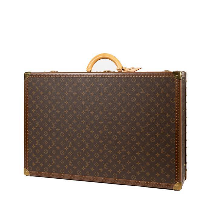 Sold at Auction: LOUIS VUITTON Alzer suitcase in monogram canvas and brown  lozine