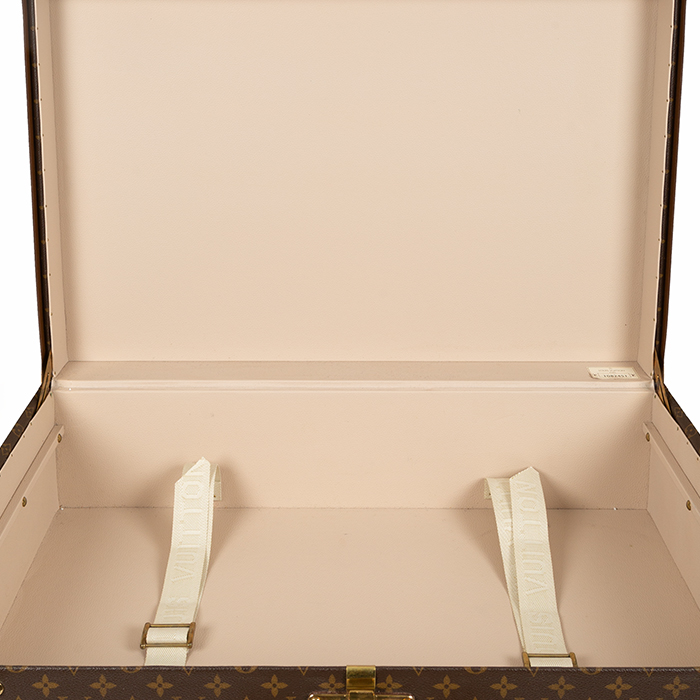 Louis Vuitton Alzer 70 suitcase in brown monogram canvas and natural leather - Detail D3