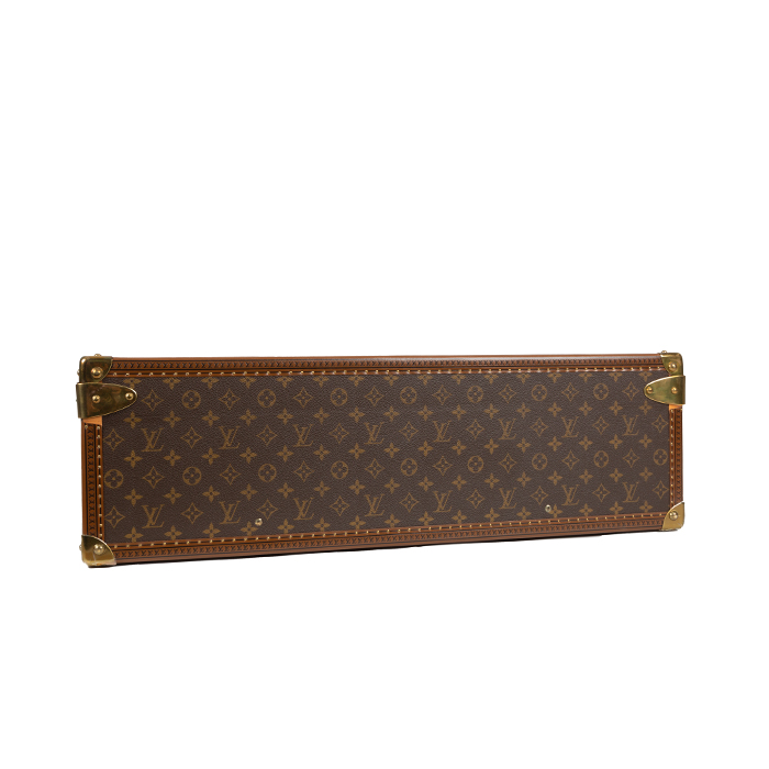 Louis Vuitton Alzer 70 suitcase in brown monogram canvas and natural leather - Detail D5