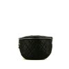 Pochette-ceinture Chanel en cuir grainé matelassé noir - 360 thumbnail