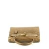 Hermes Kelly 32 cm handbag in beige Ficelle porosus crocodile - 360 Front thumbnail