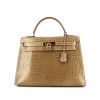 Hermes Kelly 32 cm handbag in beige Ficelle porosus crocodile - 360 thumbnail