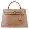Hermes Kelly 32 cm handbag in beige Ficelle porosus crocodile - Detail D2 thumbnail