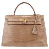 Hermès  Kelly 32 cm handbag  in beige porosus crocodile - Detail D2 thumbnail