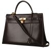 Hermès  Kelly 35 cm handbag  in brown box leather - 00pp thumbnail