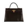 Hermès  Kelly 35 cm handbag  in brown box leather - 360 thumbnail