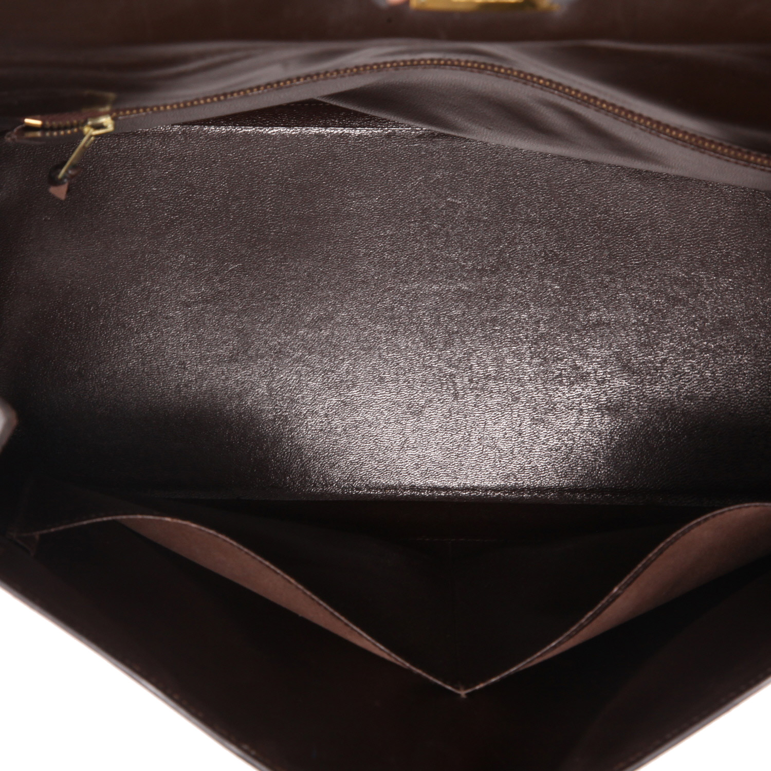 Borsa Hermès  Kelly 35 cm in pelle box marrone - Detail D4