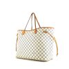 Shopping bag Louis Vuitton Neverfull modello grande in tela cerata con motivo a scacchi e pelle naturale - 00pp thumbnail