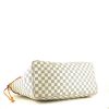 Shopping bag Louis Vuitton Neverfull modello grande in tela cerata con motivo a scacchi e pelle naturale - Detail D4 thumbnail