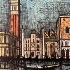 Bernard Buffet, "Le Campanile et le Palais des Doges", lithographie en couleurs sur papier Arches, tirée de l'album "Venise", épreuve d'artiste, signée et annotée, de 1986 - Detail D1 thumbnail