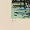 Bernard Buffet, "Le Campanile et le Palais des Doges", lithographie en couleurs sur papier Arches, tirée de l'album "Venise", épreuve d'artiste, signée et annotée, de 1986 - Detail D3 thumbnail