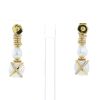Fred Baie des Anges pendants earrings in yellow gold,  cultured pearls and diamonds - Detail D3 thumbnail