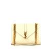 Saint Laurent Enveloppe shoulder bag in off-white chevron quilted leather - 360 thumbnail