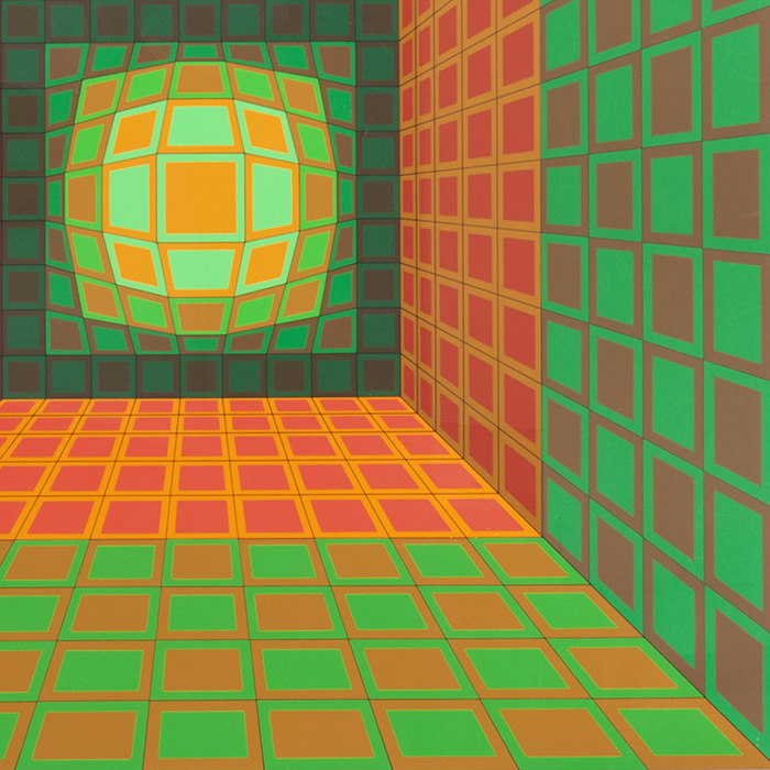 Victor Vasarely, "Kaldor", sérigraphie en couleurs sur papier, signée, numérotée et encadrée, de 1980 - Detail D1