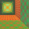 Victor Vasarely, "Kaldor", silkscreen in colors on paper, signed, numbered and framed, of 1980 - Detail D1 thumbnail