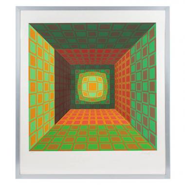 Victor Vasarely, "Kaldor", silkscreen in colors on paper, signed, numbered and framed, of 1980