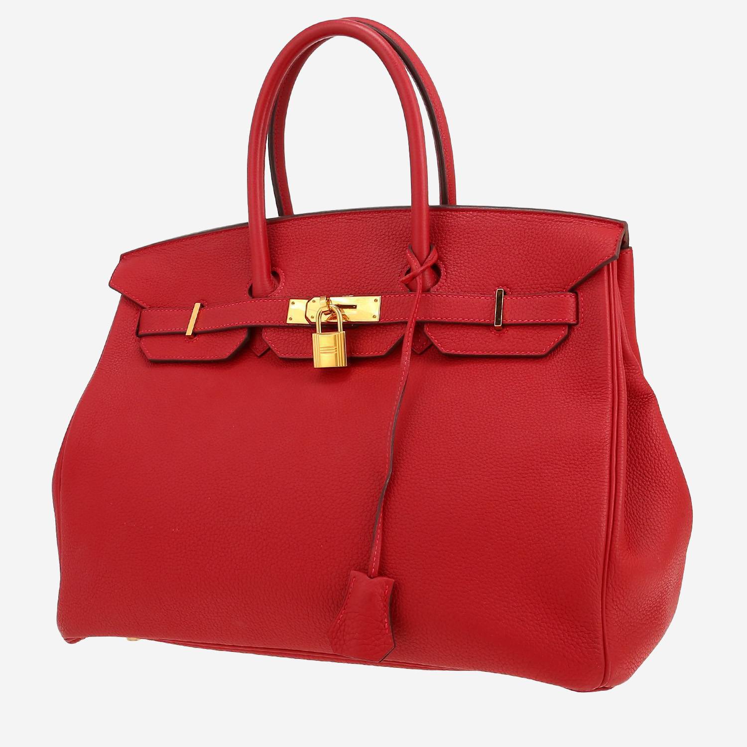 Sac à main Hermès  Birkin 35 cm en cuir togo rouge Casaque