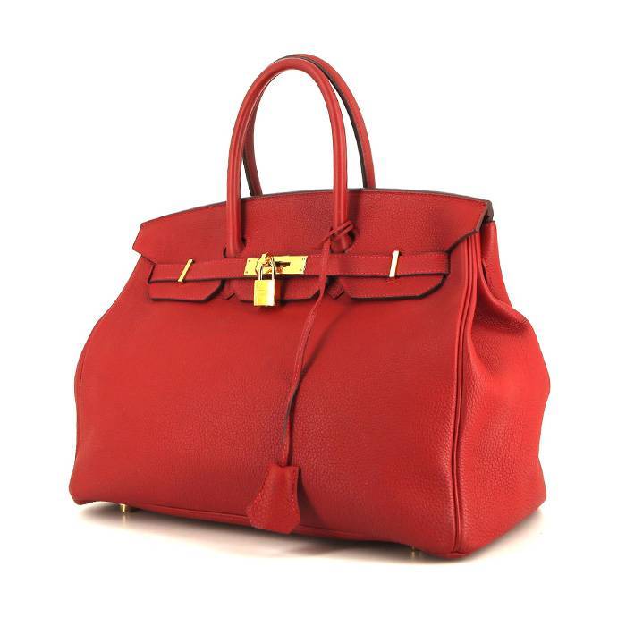 Hermes Birkin 35 cm handbag in red togo leather - 00pp