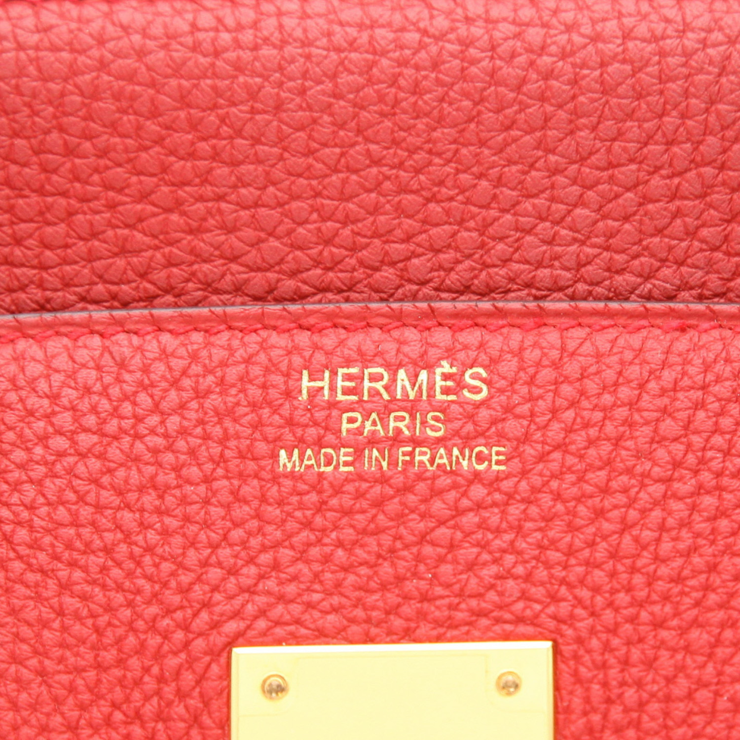 Borsa Hermès  Birkin 35 cm in pelle togo rosso Casaque - Detail D2