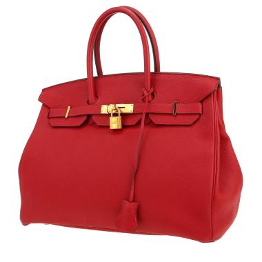 Borsa Hermès  Birkin 35 cm in pelle togo rosso Casaque