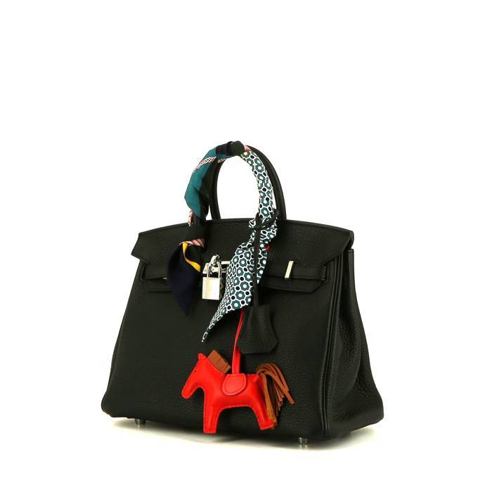 Birkin 25 leather handbag Hermès Black in Leather - 28371941