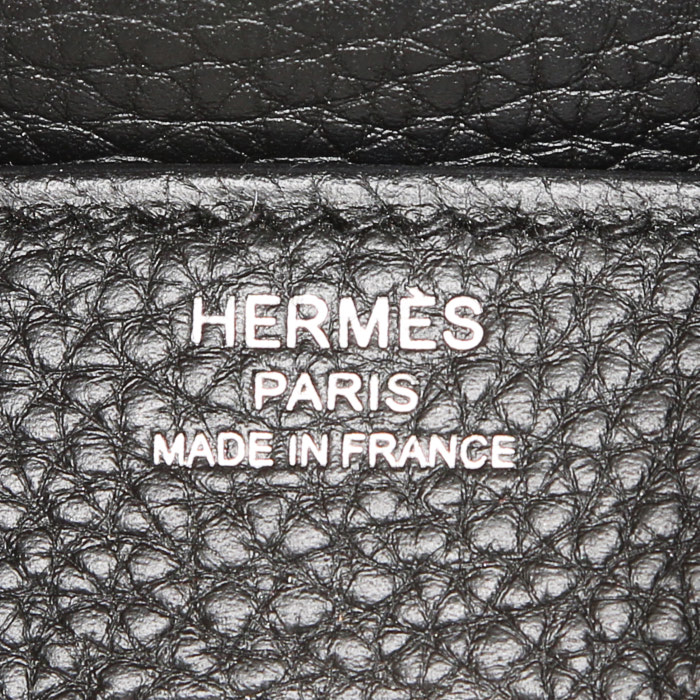 Hermes Birkin 25 cm handbag in black togo leather - Detail D3
