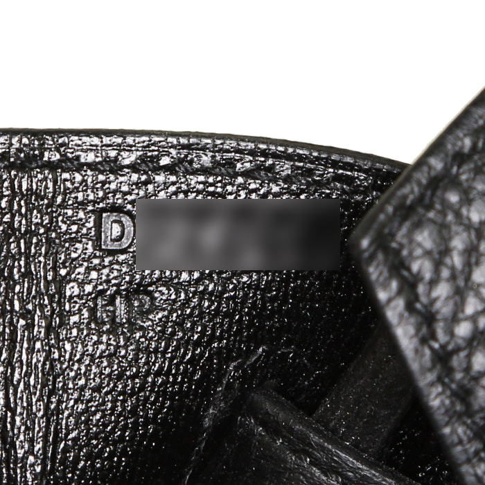 Bolso de mano Hermes Birkin 25 cm en cuero togo negro - Detail D4
