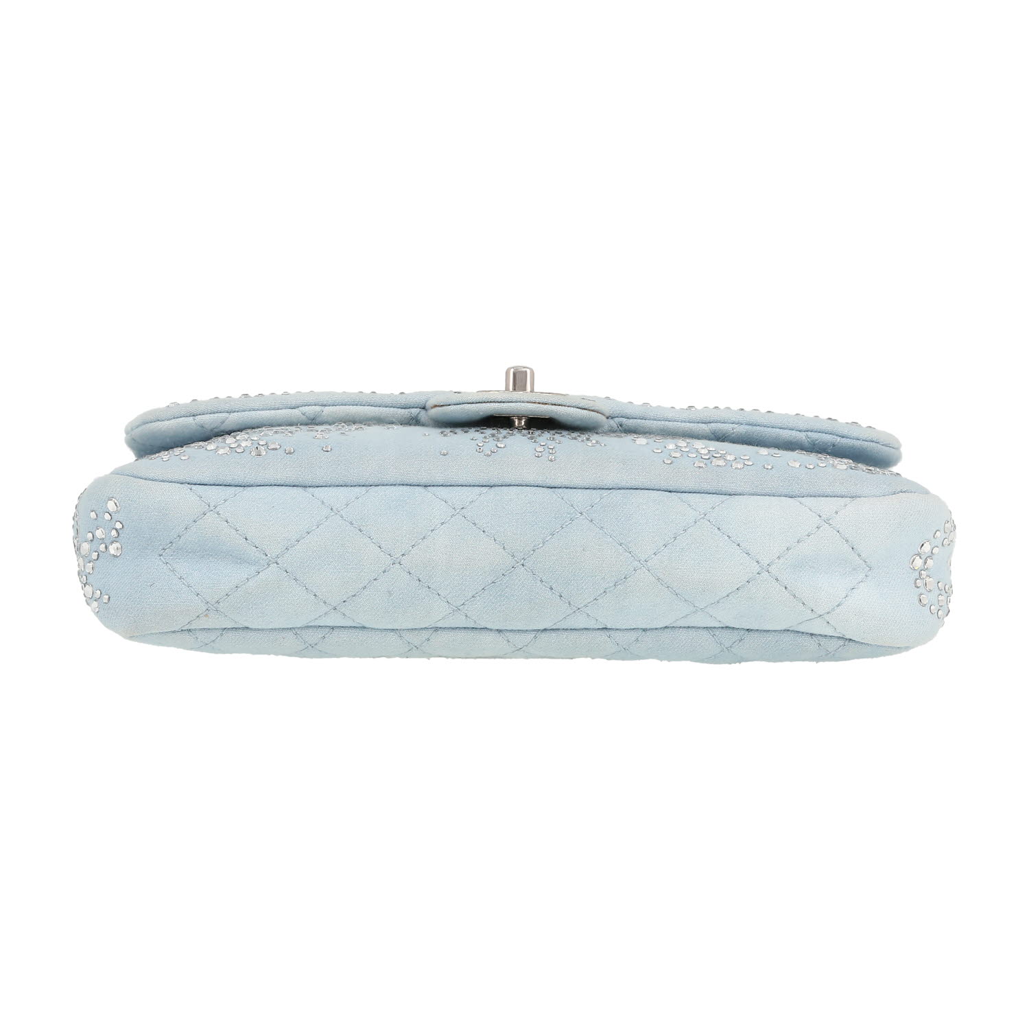 Sac à main Chanel  Timeless Classic en toile Bleu Pale - Detail D1