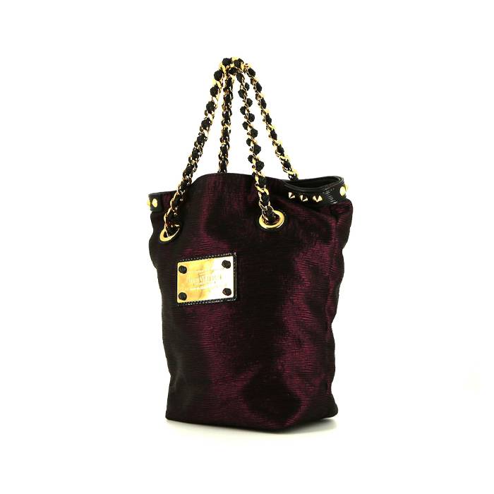 Louis Vuitton Louis Vuitton Editions Limitées handbag in purple satiny canvas and black leather - 00pp