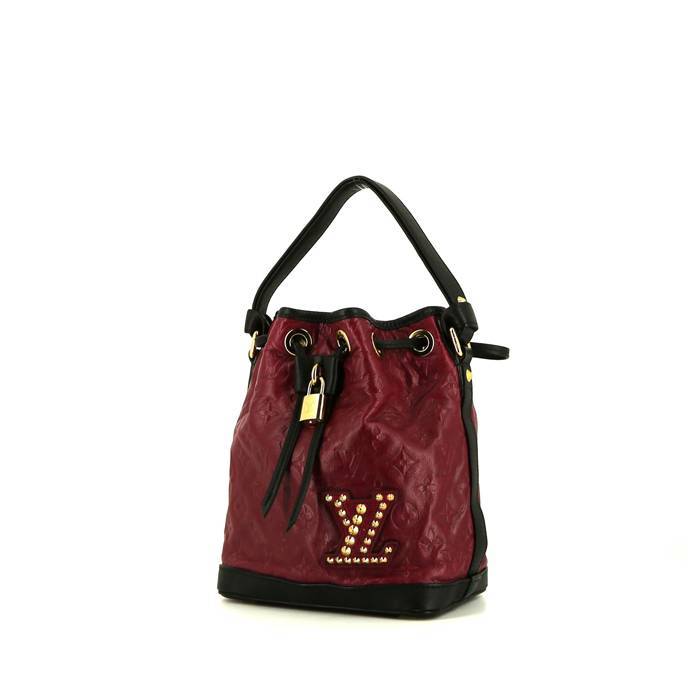 Louis Vuitton handbag in matte burgundy empreinte monogram leather and black leather - 00pp