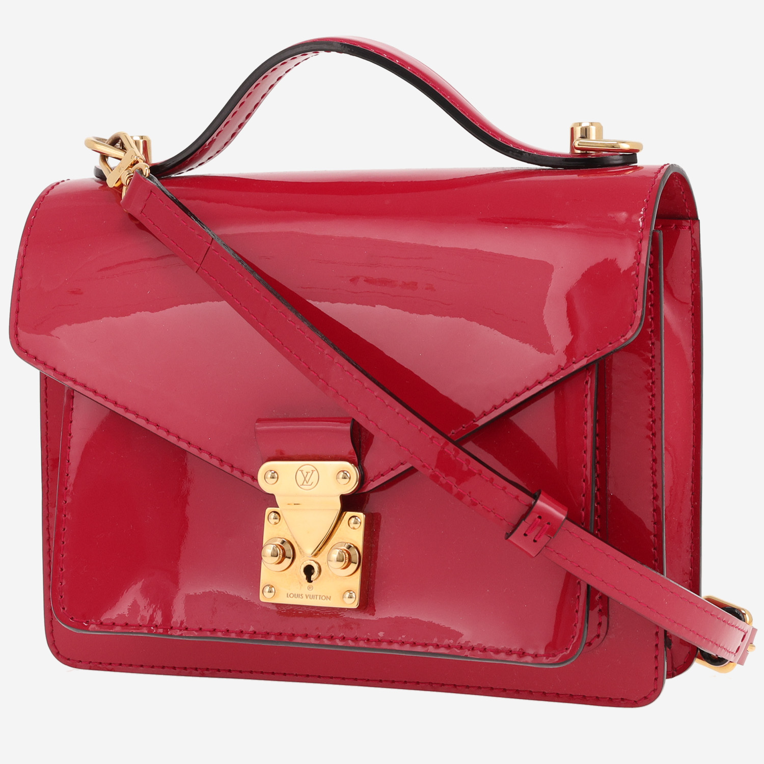 Louis Vuitton Monceau shoulder bag in pomegranate red patent leather