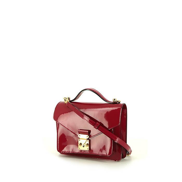 Louis Vuitton Monceau Shoulder Bag in Pomegranate Red Patent Leather
