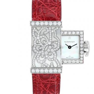 Montre Van Cleef & Arpels Secret en or blanc Ref :  HH4185 Vers  2000