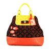 Louis Vuitton messenger bag in black and saffron yellow monogram canvas and red patent leather - 360 thumbnail