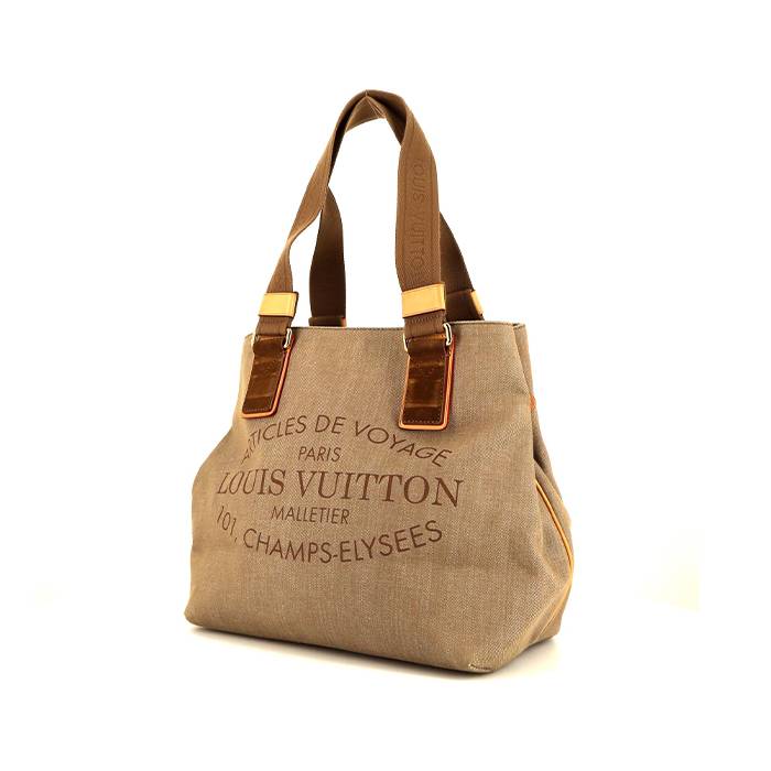 Louis Vuitton shopping bag in beige canvas and brown Cacao suede - 00pp