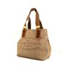 Louis Vuitton shopping bag in beige canvas and brown Cacao suede - 00pp thumbnail