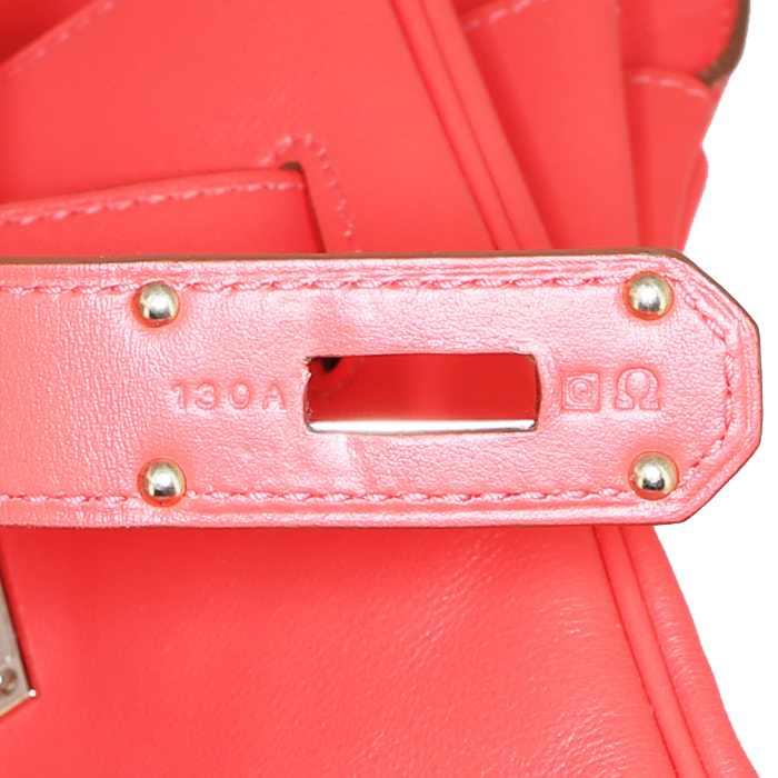 Hermès Relax Kelly weekend bag in pink Jaipur Swift leather - Detail D4
