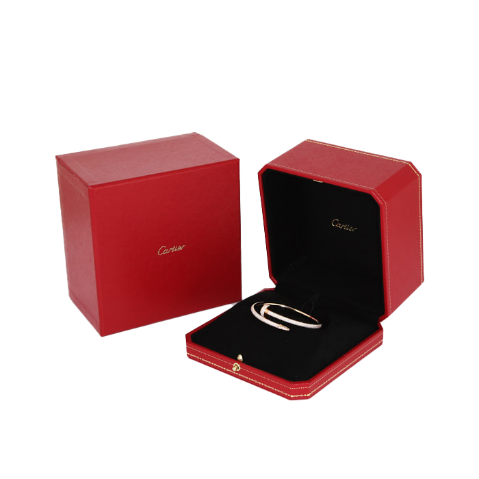 Bracelet Cartier Juste un clou en or rose et diamants, taille 15 - Detail D2