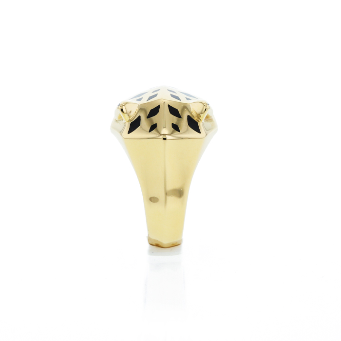 Cartier Panthère ring in yellow gold, tsavorites and lacquer - Detail D3