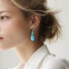 De Grisogono pendants earrings in white gold,  turquoises and emerald - Detail D1 thumbnail