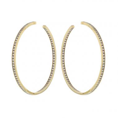 Paire de créoles Cartier Etincelle taille XL en or jaune et diamants