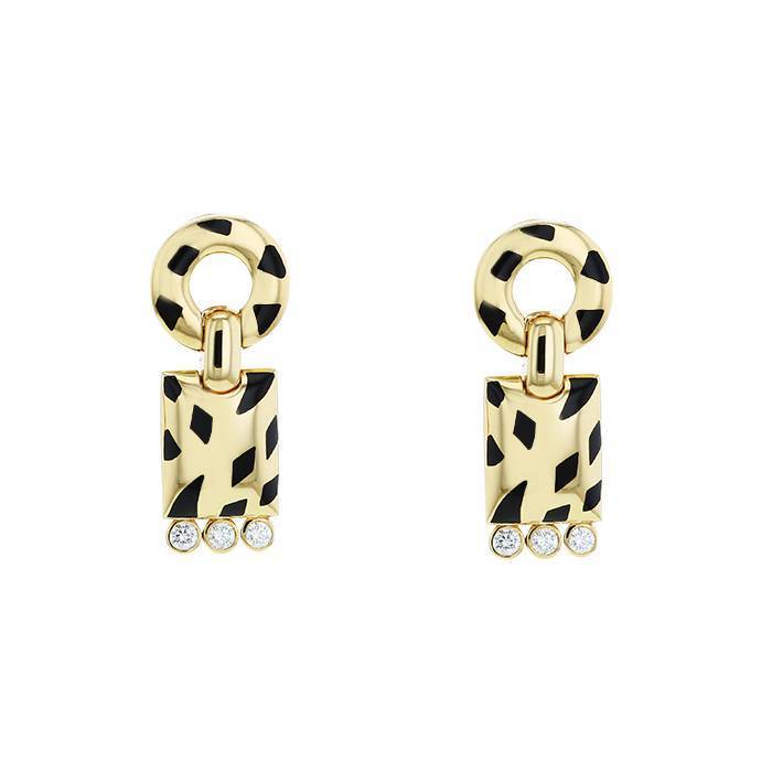 Articulated Cartier Panthère earrings in yellow gold and diamonds - 00pp