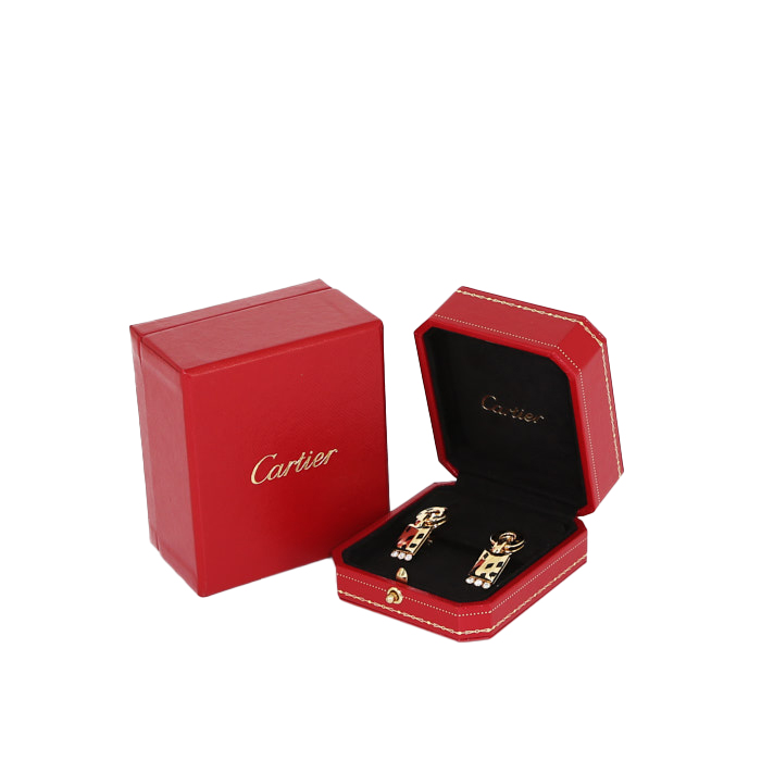 Articulated Cartier Panthère earrings in yellow gold and diamonds - Detail D2