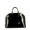 Louis Vuitton Alma large model handbag in plum monogram patent leather - 360 thumbnail