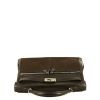 Hermes Kelly Lakis handbag in brown box leather and brown canvas - 360 Front thumbnail