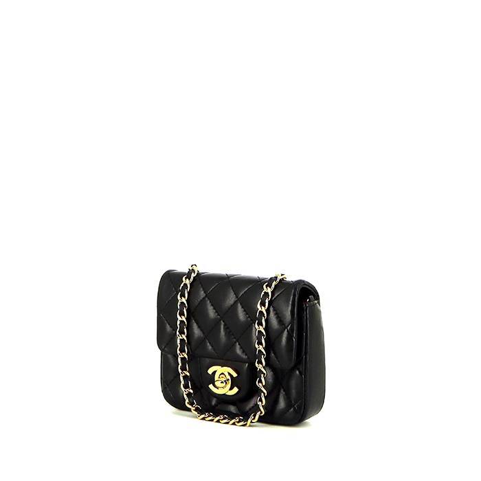 Chanel Mini Timeless shoulder bag in black quilted leather - 00pp