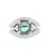 Vintage ring in platinium,  tourmaline and diamonds - 360 thumbnail