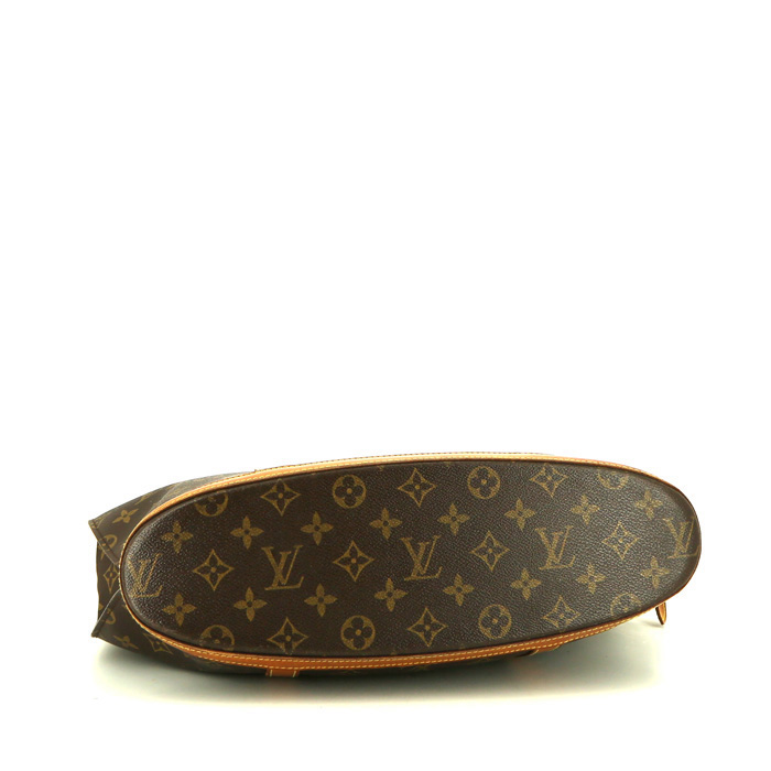 Louis Vuitton Babylone shopping bag in brown monogram canvas and natural leather - Detail D4