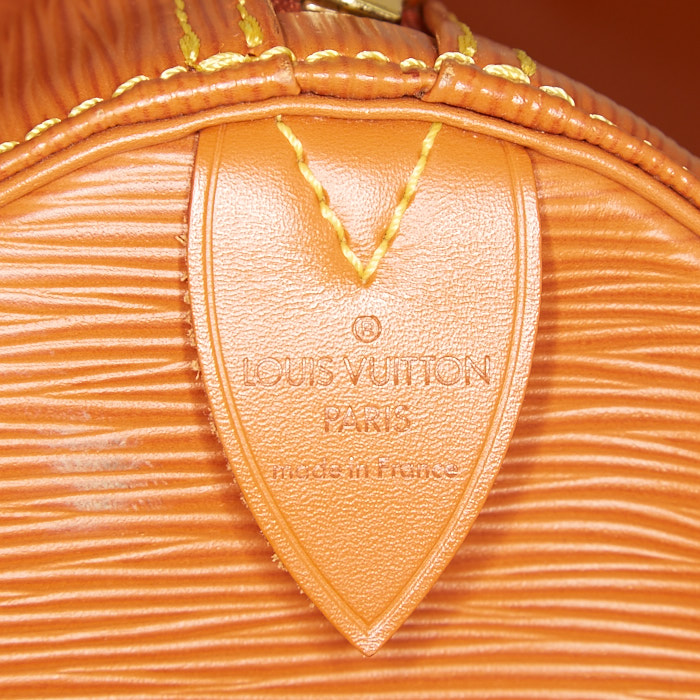 Louis Vuitton Keepall 50 cm travel bag in gold epi leather - Detail D3